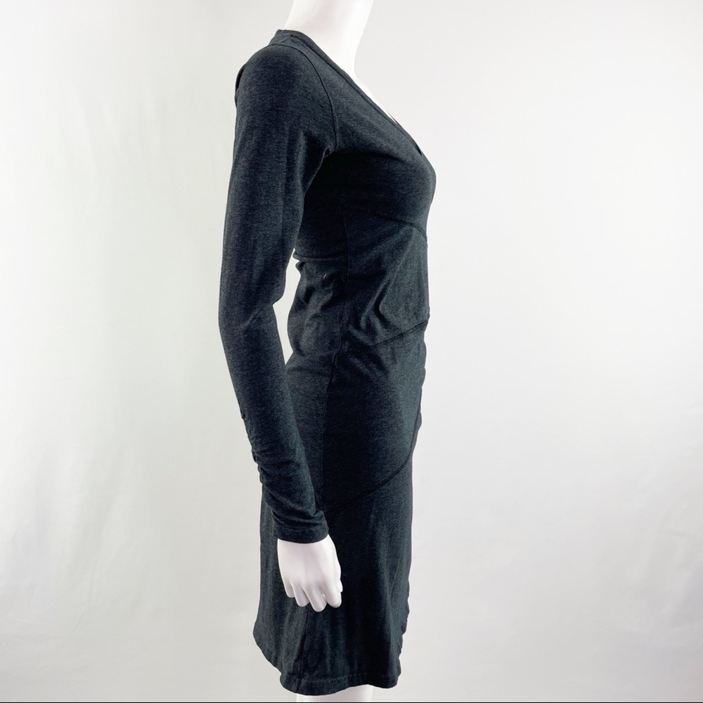 Athleta Size XXS Charcoal Gray Long Sleeve SUNBURST Dress Stretch - Picture 7 of 10